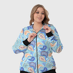 Женский 3D-костюм Турецкий огурец Turkish cucumber blue pattern, цвет: 3D-черный — фото 2