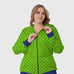 Женский 3D-костюм Зеленые ячейки текстура, цвет: 3D-синий — фото 2