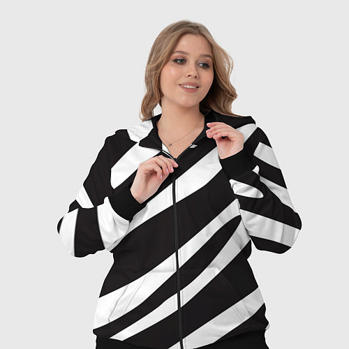 Женский костюм Анималистичный рисунок зебра / 3D-Черный – фото 3
