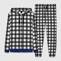 Женский 3D-костюм Black and white trendy checkered pattern, цвет: 3D-синий