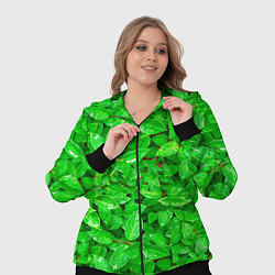 Женский 3D-костюм Зелёные листья - текстура, цвет: 3D-черный — фото 2