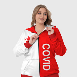 Женский 3D-костюм COVID - ВИРУС, цвет: 3D-красный — фото 2