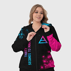 Женский 3D-костюм Thirty Seconds to Mars Neon Gradient, цвет: 3D-черный — фото 2