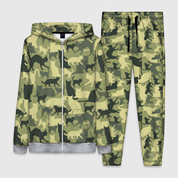 Женский 3D-костюм Кошачий камуфляж в зеленой гамме, цвет: 3D-меланж
