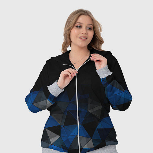 Женский костюм Черно-синий геометрический / 3D-Меланж – фото 3