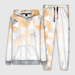 Женский 3D-костюм Однотонный белый и желто-серый геометрический, цвет: 3D-меланж