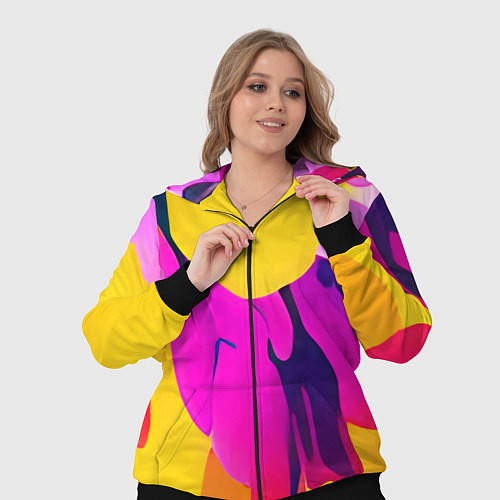 Женский костюм Яркие позитивные узоры / 3D-Черный – фото 3