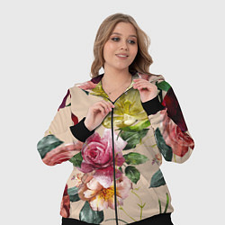 Женский 3D-костюм Цветы Нарисованные Красные Розы и Лилии, цвет: 3D-черный — фото 2