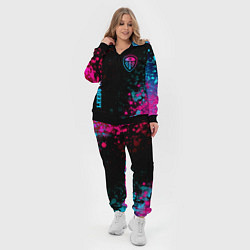 Женский 3D-костюм Leeds United - neon gradient: символ и надпись вер, цвет: 3D-черный — фото 2