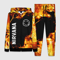 Женский 3D-костюм Nirvana и пылающий огонь, цвет: 3D-черный