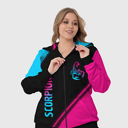Женский 3D-костюм Scorpions - neon gradient: надпись, символ, цвет: 3D-черный — фото 2