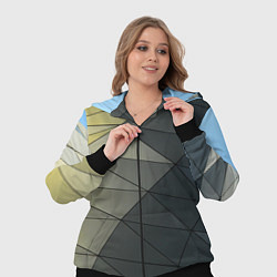 Женский 3D-костюм Абстрактная сетка из множества фигур, цвет: 3D-черный — фото 2