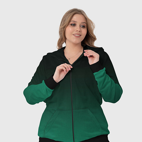 Женский костюм Черный и бирюзово - зеленый, текстурированный под / 3D-Черный – фото 3