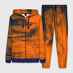 Женский 3D-костюм Абстрактная оранжевая поверхность и чёрные тени, цвет: 3D-синий