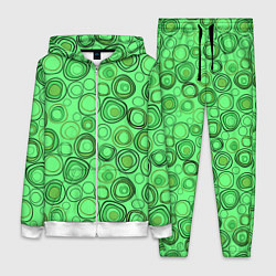 Женский 3D-костюм Ярко-зеленый неоновый абстрактный узор, цвет: 3D-белый