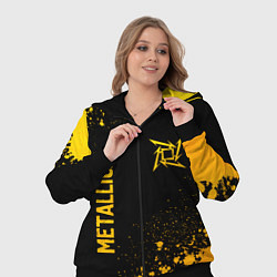 Женский 3D-костюм Metallica - gold gradient: надпись, символ, цвет: 3D-черный — фото 2