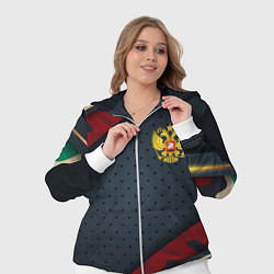 Женский 3D-костюм Герб России черно-красный камуфляж, цвет: 3D-белый — фото 2