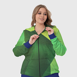 Женский 3D-костюм Зелёные абстрактные волны, цвет: 3D-синий — фото 2