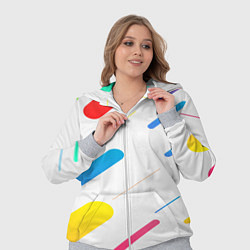 Женский 3D-костюм Разноцветные круги и полосы, цвет: 3D-меланж — фото 2