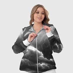 Женский 3D-костюм Молнии в черных тучах, цвет: 3D-белый — фото 2