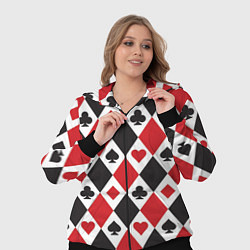 Женский 3D-костюм Фон из карточных мастей, цвет: 3D-черный — фото 2