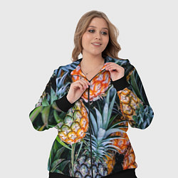 Женский 3D-костюм Фон из ананасов, цвет: 3D-черный — фото 2