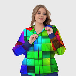 Женский 3D-костюм Цветные неоновые кубы, цвет: 3D-синий — фото 2