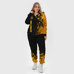 Женский 3D-костюм Sporting - gold gradient: по-вертикали, цвет: 3D-черный — фото 2