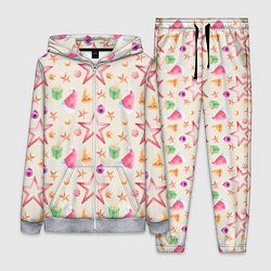 Женский 3D-костюм Новогодние звезды и шарики, цвет: 3D-меланж