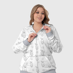 Женский 3D-костюм Удивленный зайка, цвет: 3D-меланж — фото 2