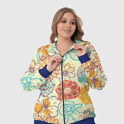 Женский 3D-костюм Цветы и геометрические фигуры скетч, цвет: 3D-синий — фото 2