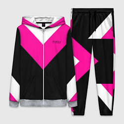 Женский 3D-костюм FIRM черный с розовой вставкой, цвет: 3D-меланж