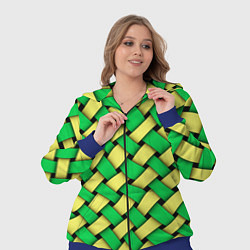 Женский 3D-костюм Жёлто-зелёная плетёнка - оптическая иллюзия, цвет: 3D-синий — фото 2