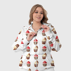 Женский 3D-костюм Новогодние кексики, паттерн, цвет: 3D-белый — фото 2