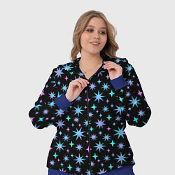 Женский 3D-костюм Зимние цветные звезды, цвет: 3D-синий — фото 2