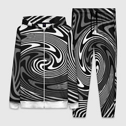 Женский 3D-костюм Black and white abstract pattern, цвет: 3D-белый