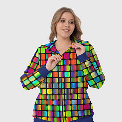 Женский 3D-костюм Квадраты градиент, цвет: 3D-синий — фото 2