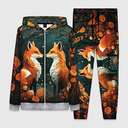 Женский 3D-костюм Две лисоньки в стиле Folk Art, цвет: 3D-меланж