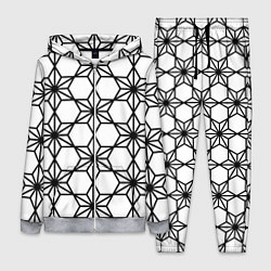 Женский 3D-костюм Чёрно-белый абстрактный паттерн из звёзд, цвет: 3D-меланж