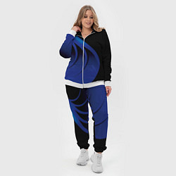 Женский 3D-костюм Синие щупальца на чёрном, цвет: 3D-белый — фото 2