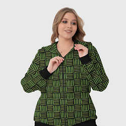 Женский 3D-костюм Паттерн из зеленых линий, цвет: 3D-черный — фото 2