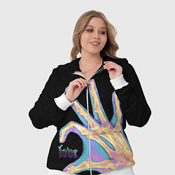 Женский 3D-костюм Сердечко правой рукой - неоновый рентген, цвет: 3D-белый — фото 2