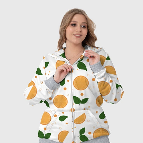 Женский костюм Апельсины с листьями / 3D-Меланж – фото 3