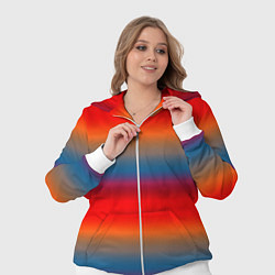 Женский 3D-костюм Оранжево-синие размытые полосы, цвет: 3D-белый — фото 2