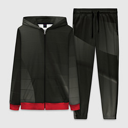 Женский 3D-костюм Чёрные геометрические металлические листы, цвет: 3D-красный