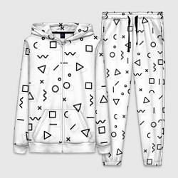Женский 3D-костюм Разные геометрические фигуры, цвет: 3D-белый