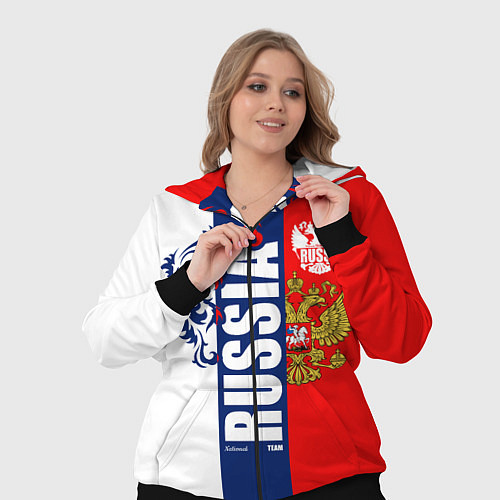 Женский костюм Russia national team: white blue red / 3D-Черный – фото 3