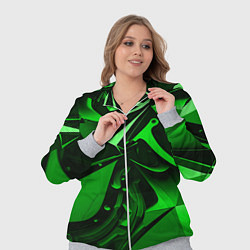 Женский 3D-костюм Зеленые объемные объекты, цвет: 3D-меланж — фото 2