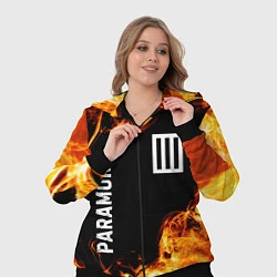 Женский 3D-костюм Paramore и пылающий огонь, цвет: 3D-черный — фото 2