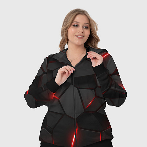 Женский костюм Плиты с красной подсветкой / 3D-Черный – фото 3